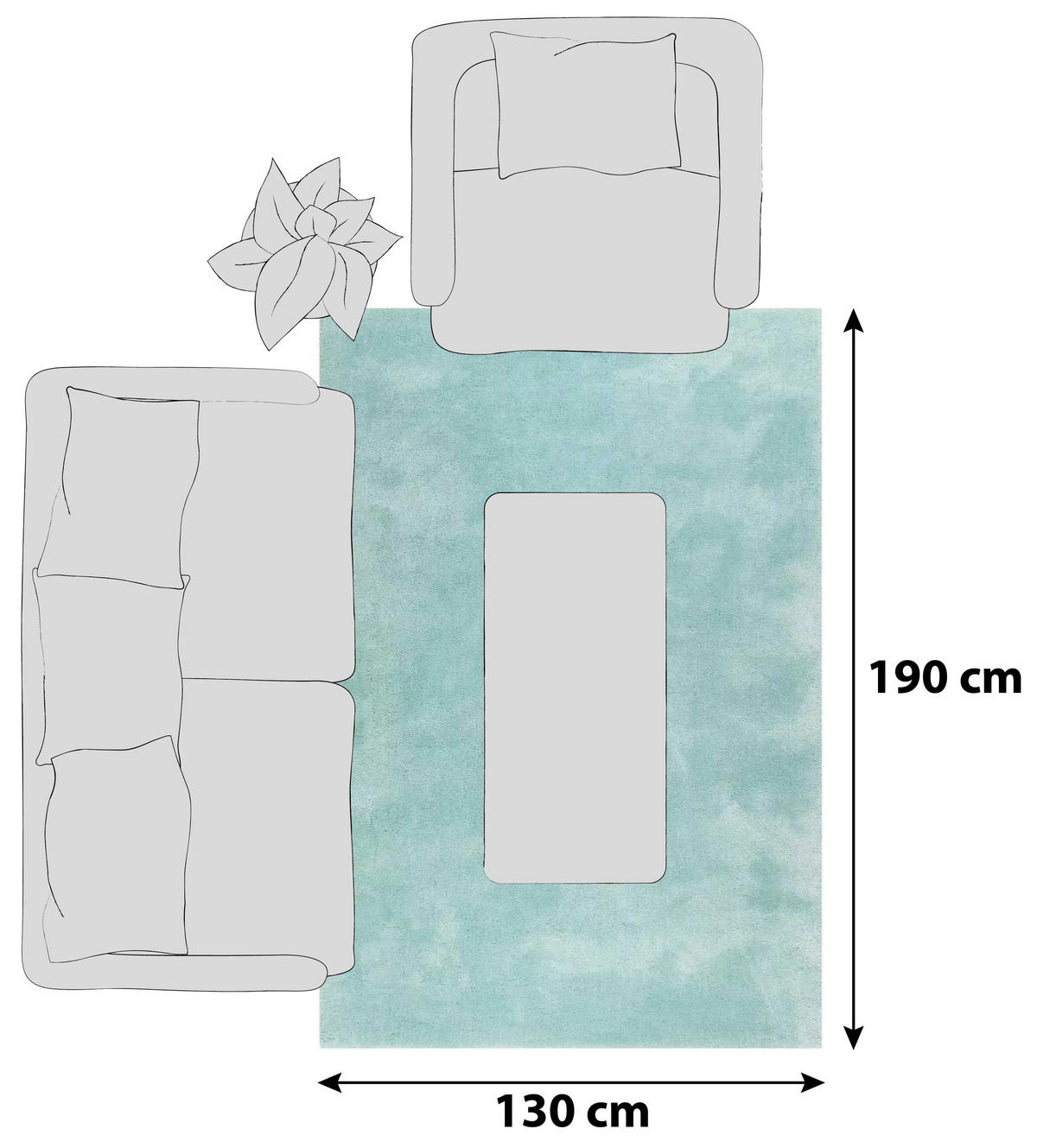 HOCHFLORTEPPICH 130/190 cm Relaxx Türkis  - Türkis, Basics, Textil (130/190cm) - Esprit
