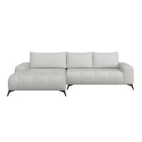 ECKSOFA MAURO Blaugrau Flachgewebe  - Blaugrau/Schwarz, Trend, Textil/Metall (175/290cm) - MID.YOU