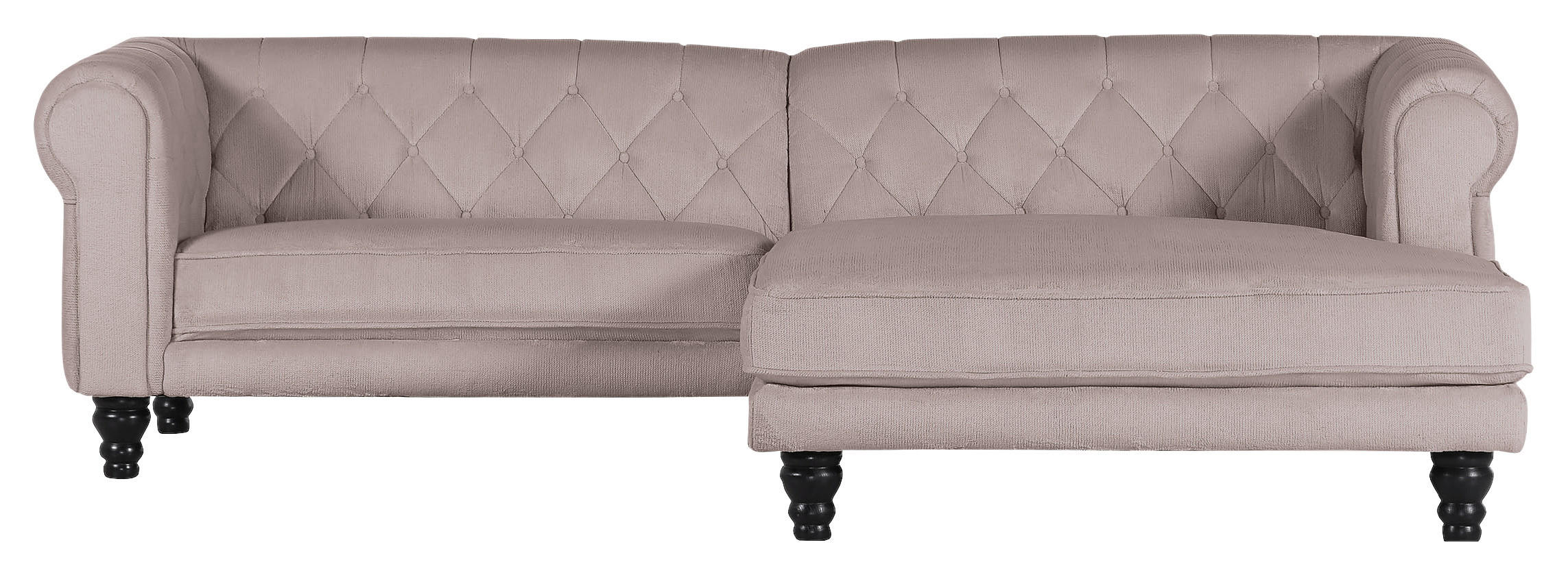 HÖRNSOFFA i plysch beige  - beige/mörkbrun, Design, trä/textil (260/160cm) - MID.YOU