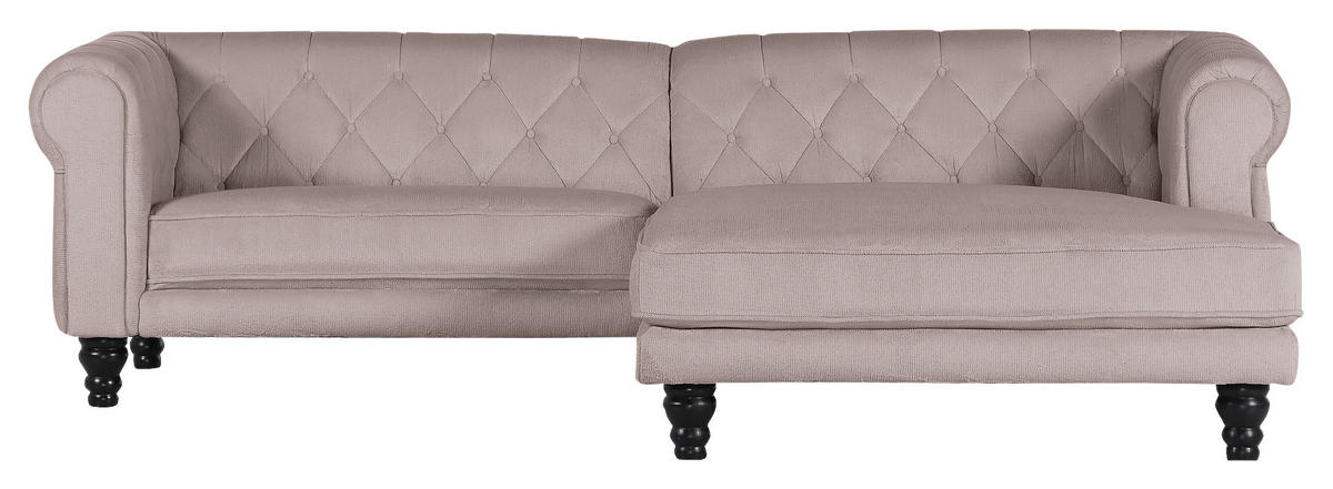 HÖRNSOFFA i plysch beige  - beige/mörkbrun, Design, trä/textil (260/160cm) - MID.YOU