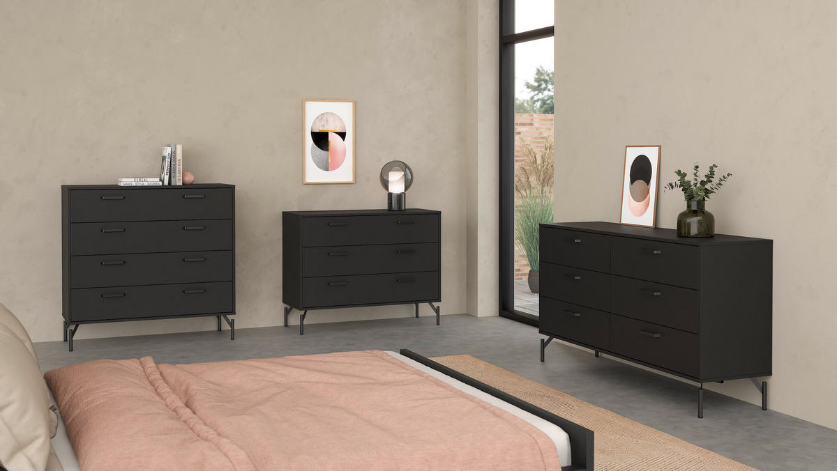 SIDEBOARD  in 98,7/76,6/39,8 cm  - Schwarz, Design, Holzwerkstoff/Metall (98,7/76,6/39,8cm) - Best Price