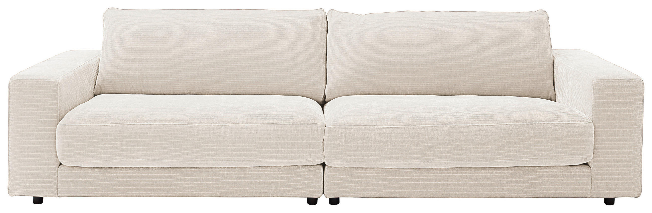 3-SITZER-SOFA in Chenille Creme  - Creme/Schwarz, Design, Kunststoff/Textil (290/86/127cm) - Lomoco