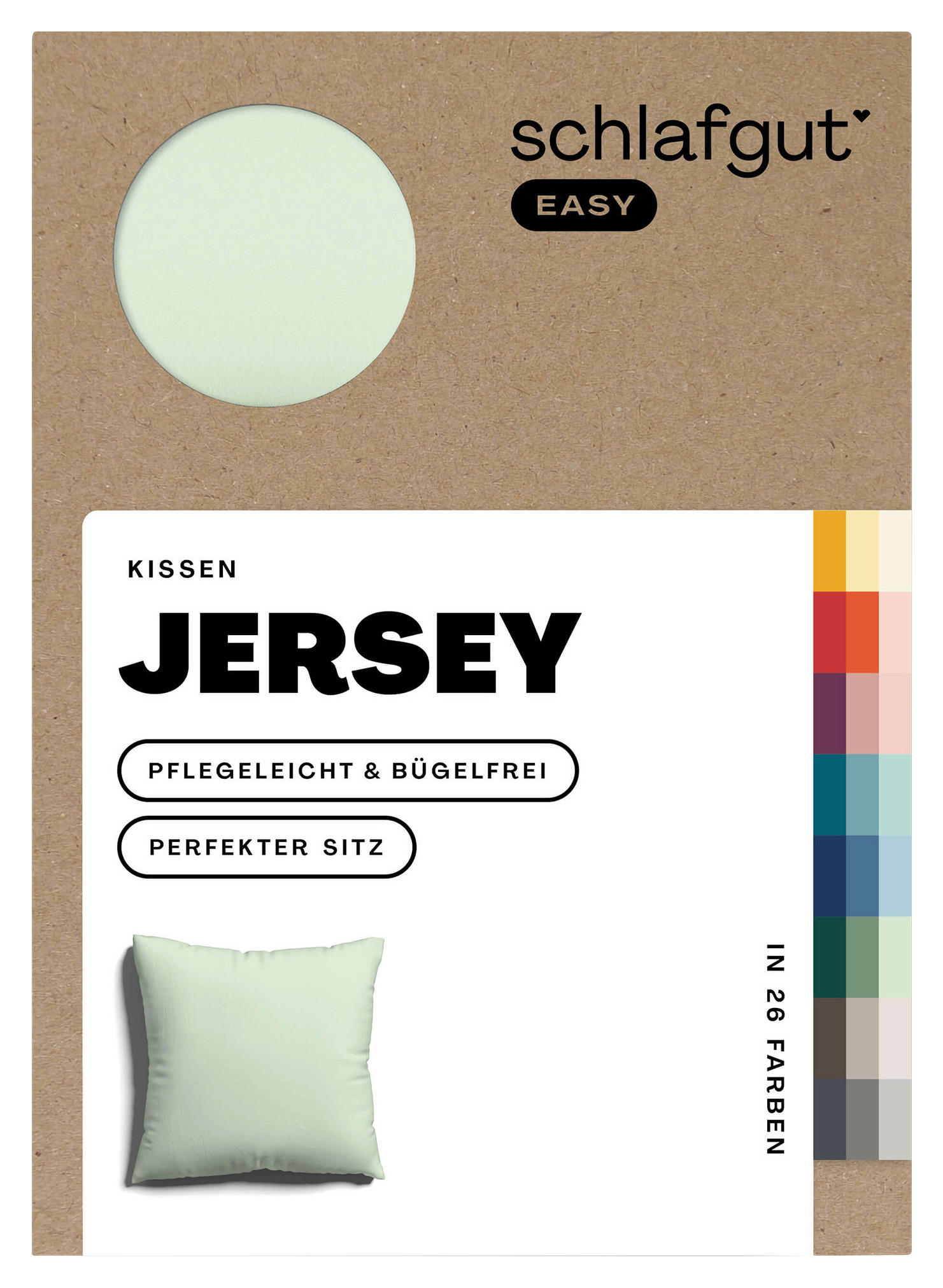 KOPFKISSENBEZUG EASY JERSEY 80/80 cm  - Hellgrün, Basics, Textil (80/80cm) - Schlafgut