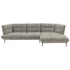 ECKSOFA in Flachgewebe Braun  - Schwarz/Braun, Design, Textil/Metall (339/153cm) - Moderano
