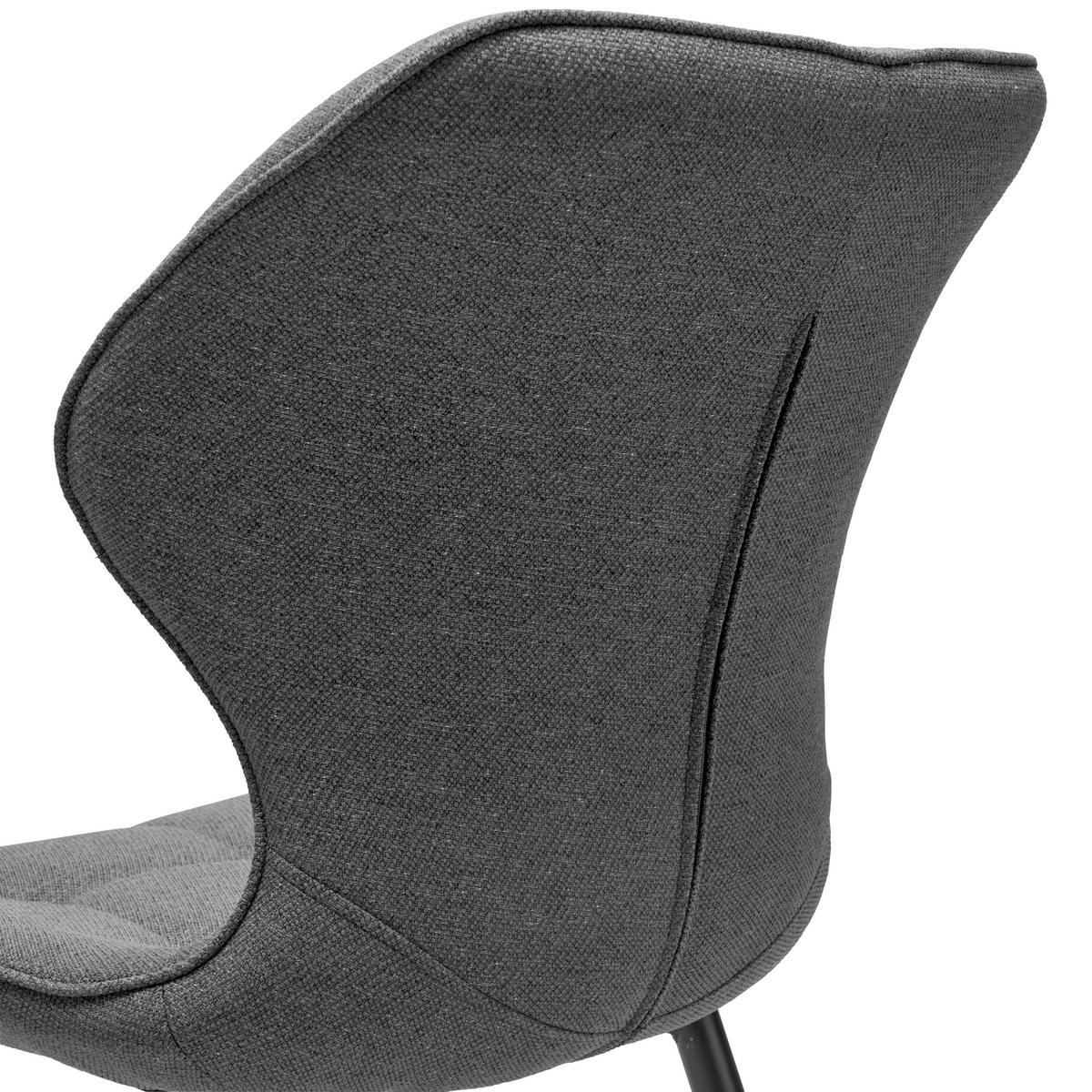 STUHL Webstoff Dunkelgrau Pappel Sperrholz  - Dunkelgrau/Schwarz, LIFESTYLE, Holz/Textil (47/82/59cm) - Livetastic