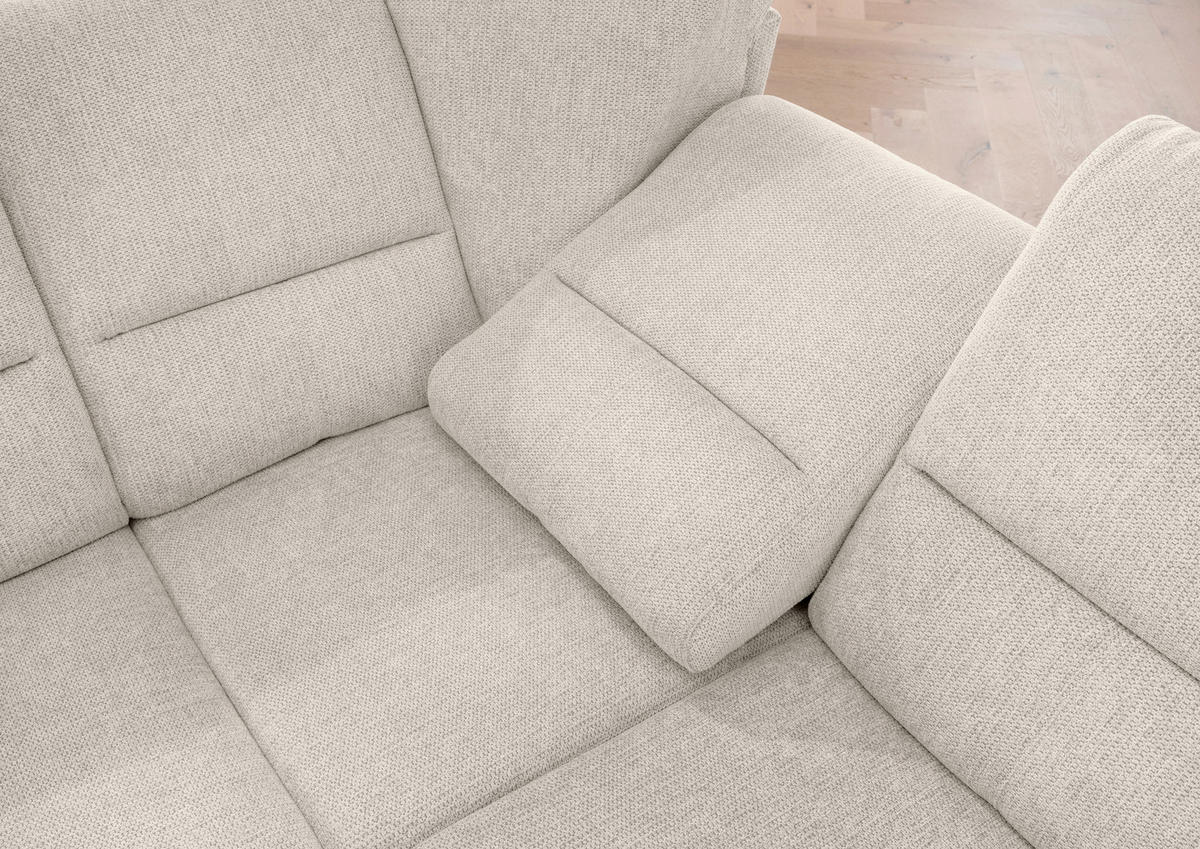 ECKSOFA Beige Chenille  - Chromfarben/Beige, MODERN, Textil/Metall (236/275cm) - Livetastic
