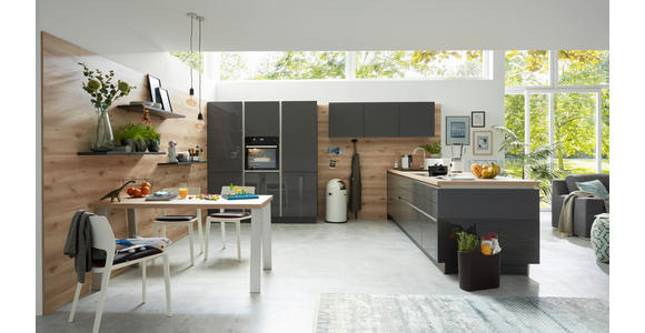 EINBAUKÜCHE - Graphitfarben, Design, Holzwerkstoff - Dieter Knoll