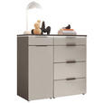 KOMMODE  in 100/91,2/43 cm  - Schieferfarben/Hellgrau, Basics, Glas/Holzwerkstoff (100/91,2/43cm) - Dieter Knoll