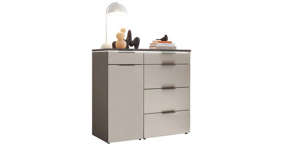 KOMMODE  in 100/91,2/43 cm  - Schieferfarben/Hellgrau, Basics, Glas/Holzwerkstoff (100/91,2/43cm) - Dieter Knoll