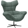 OHRENSESSEL in Chenille Grün  - Schwarz/Grün, Design, Textil/Metall (103/119/84cm) - Esposa