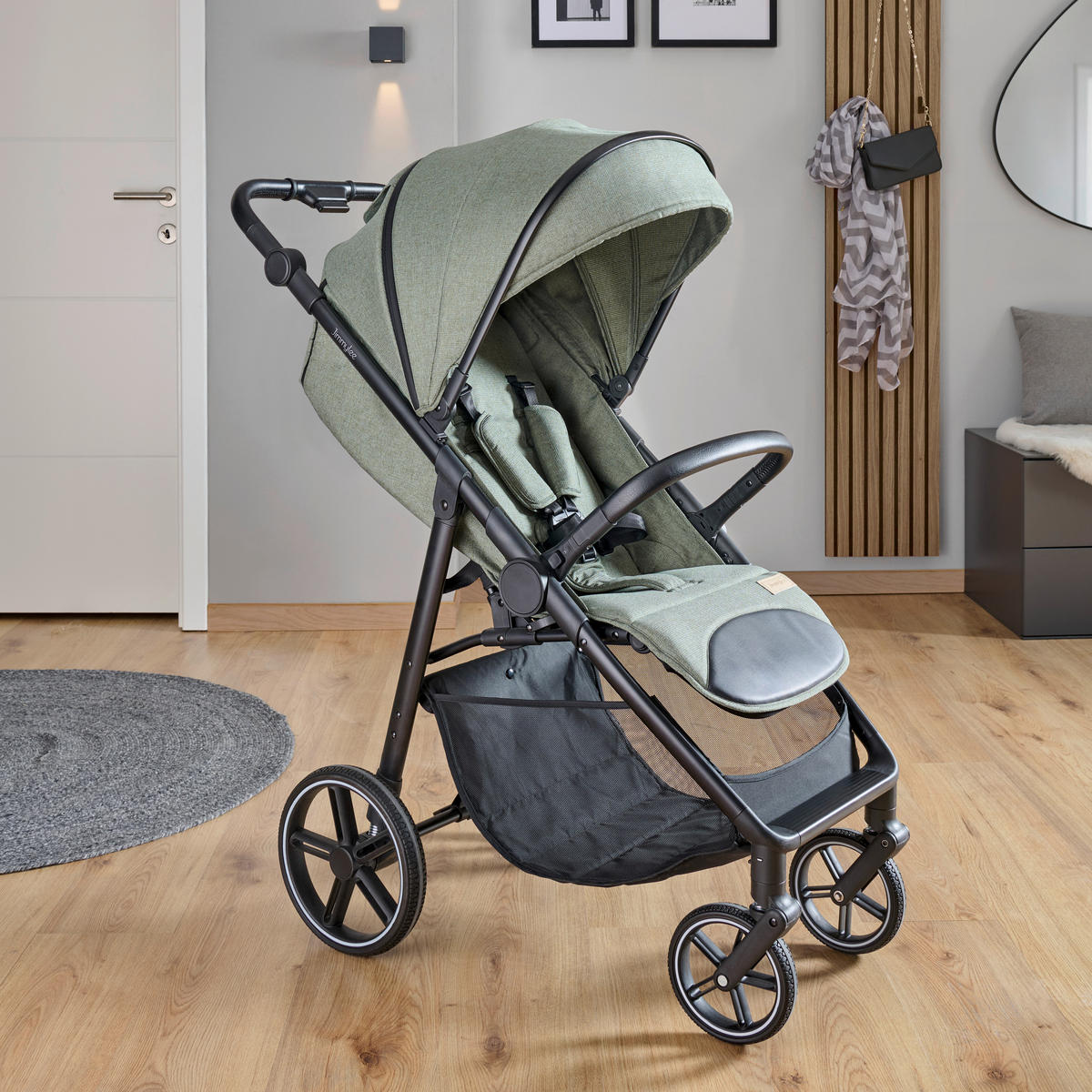 BUGGY  - Schwarz/Grün, Trend, Kunststoff/Textil (55/56/107cm) - Jimmylee