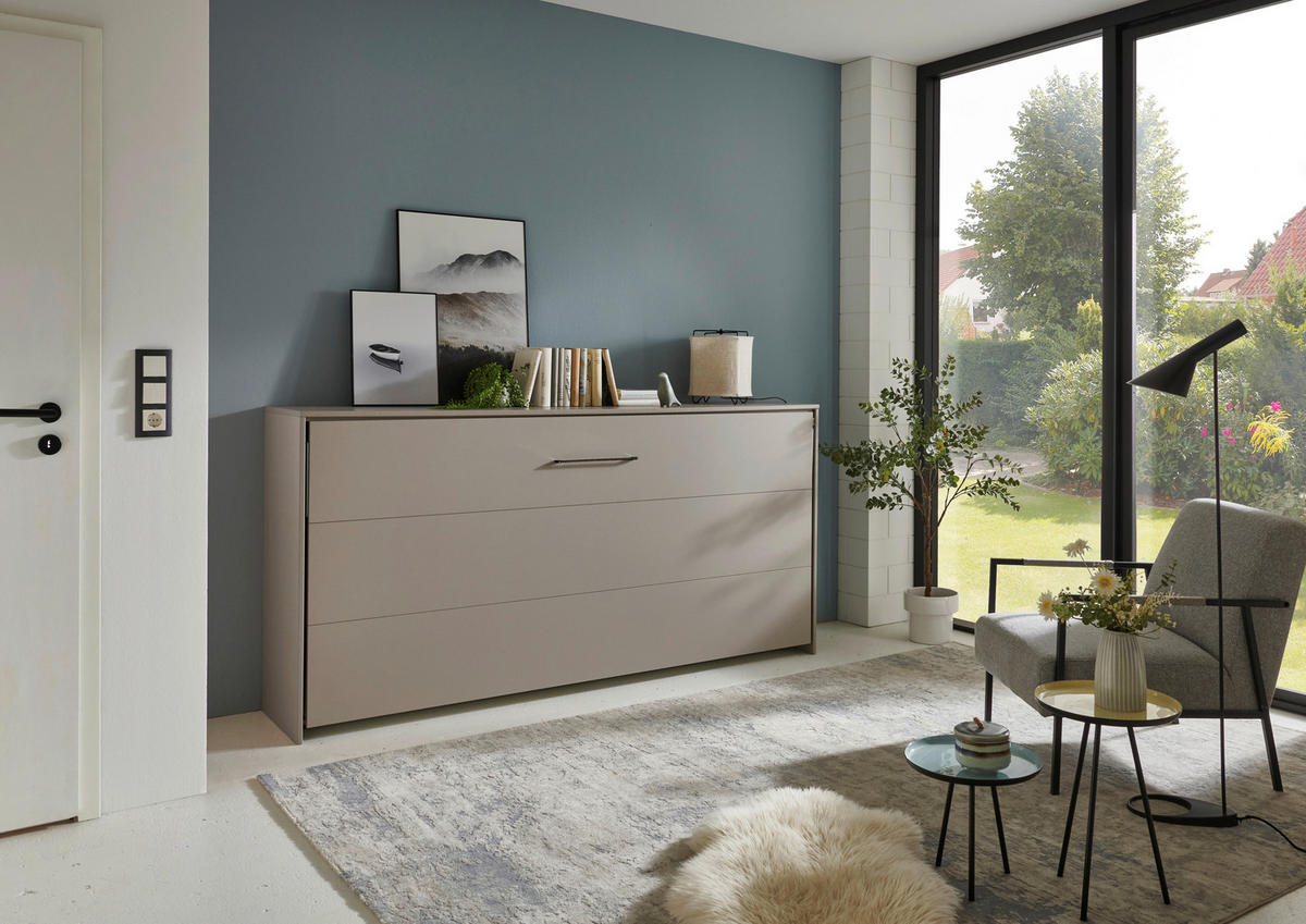 ZLOŽLJIVA POSTELJA 90 cm   x 200 cm  , leseni material siva, sahara  - sahara/siva, Design, kovina/leseni material (90/200cm) - Carryhome