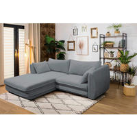ECKSOFA Grau Struktur  - Schwarz/Grau, Design, Kunststoff/Textil (201/250cm) - MID.YOU