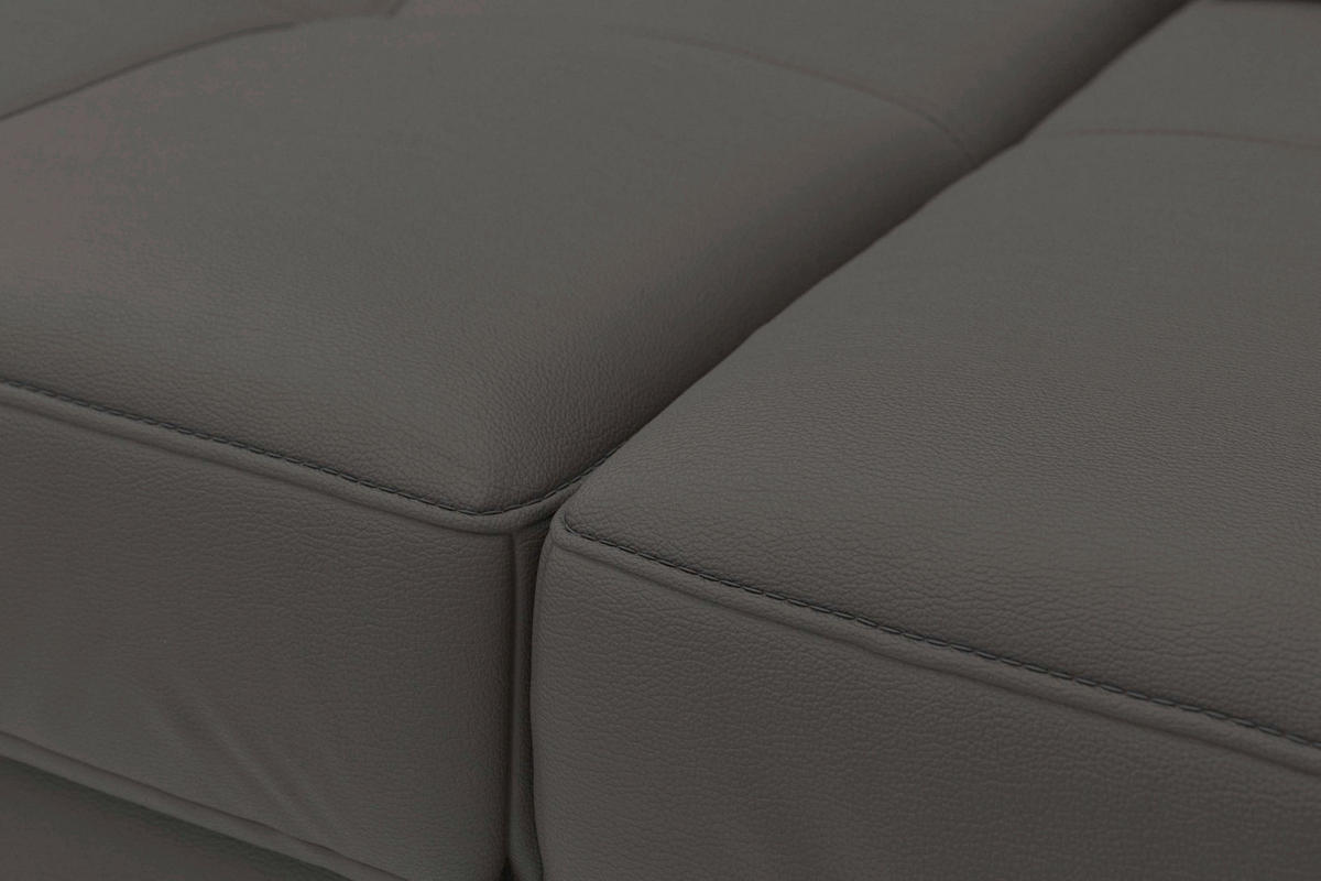 SEDACÍ SOUPRAVA, kůže, mokka - černá/mokka, Basics, kov/textil (223/363/176cm) - Sit & More