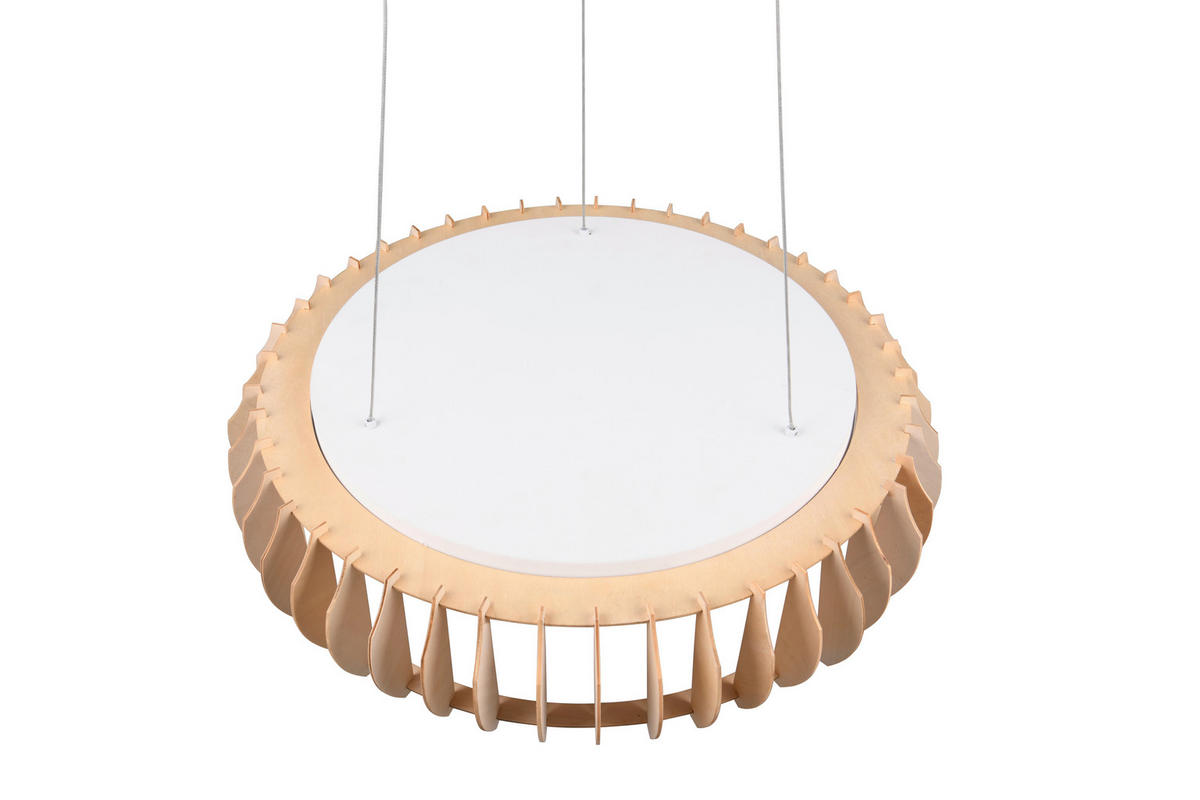LED-PENDELLEUCHTE 60/150 cm    - Weiss/Naturfarben, Natur, Holz/Kunststoff (60/150cm)