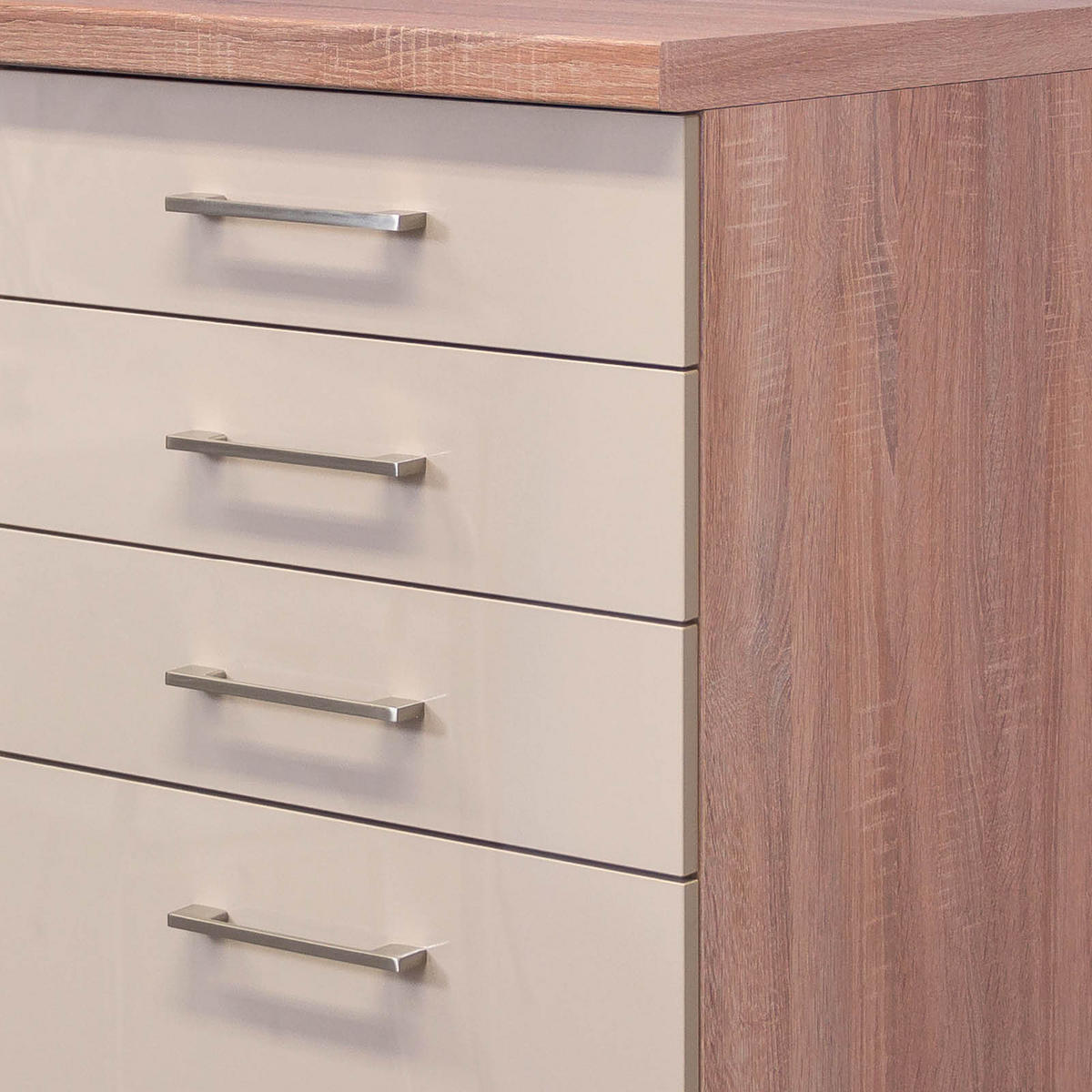 SCHUBKASTENUNTERSCHRANK 50/86/60 cm  in Sonoma Eiche, Kaschmir  - Kaschmir/Edelstahlfarben, MODERN, Holzwerkstoff/Metall (50/86/60cm) - FlexWell