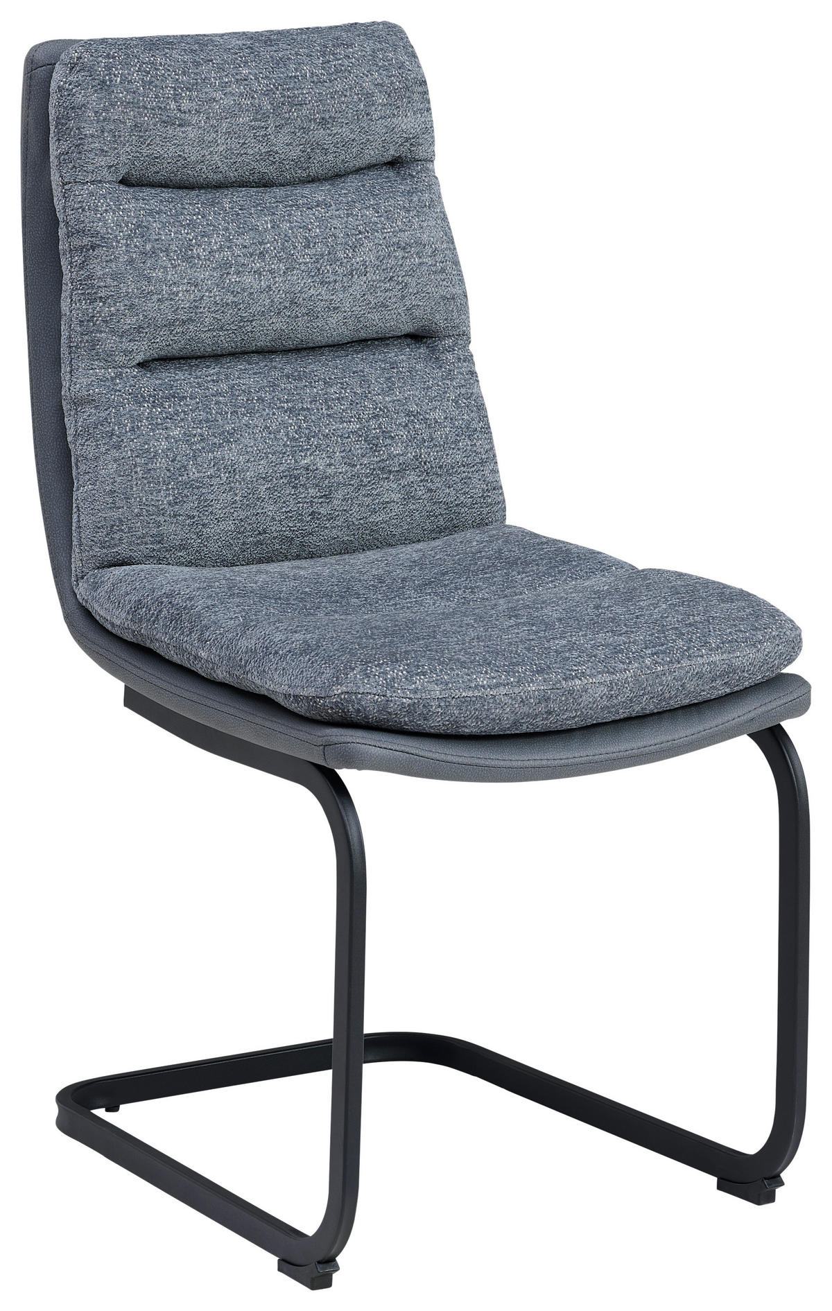 SCHWINGSTUHL  in Eisen Webstoff  - Schwarz/Grau, MODERN, Textil/Metall (45/91.5/62cm) - Livetastic