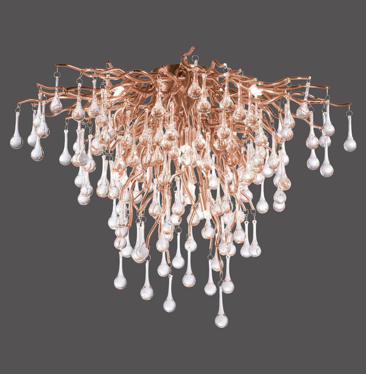 DECKENLEUCHTE Icicle 50/50 cm   - Messingfarben, KONVENTIONELL, Glas/Metall (50/50cm) - Paul Neuhaus
