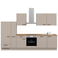 KÜCHENLEERBLOCK 330 cm   in Eichefarben  - Eichefarben/Schwarz, MODERN, Holzwerkstoff/Metall (330cm) - Nobilia