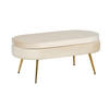 HOCKER in Textil Beige  - Beige/Goldfarben, MODERN, Textil/Metall (99/40/44cm) - Livetastic