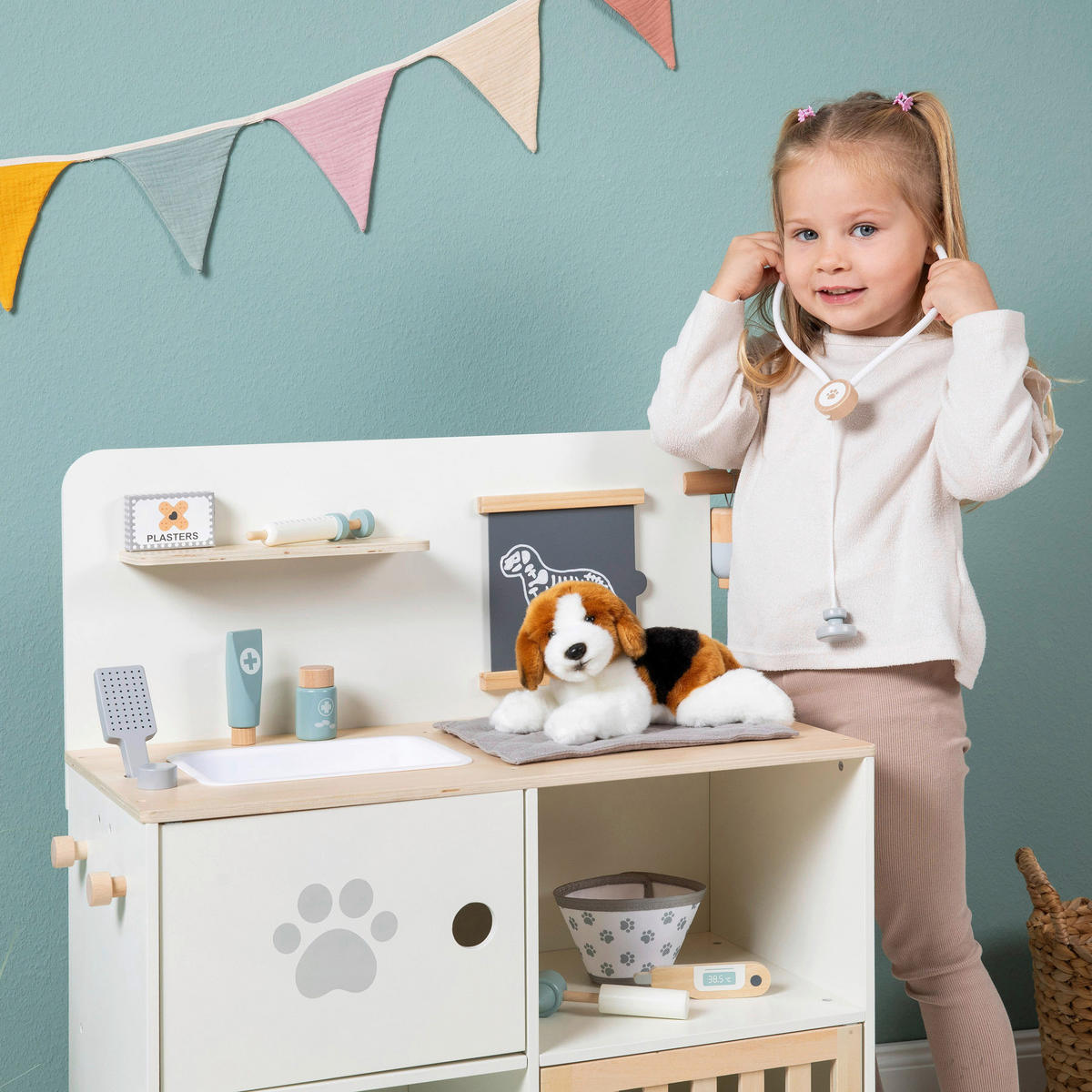 KAUFLADEN THYMUS  - Naturfarben/Weiß, Basics, Holz (65/31/75cm) - MUSTERKIND