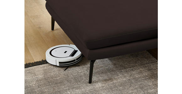 ECKSOFA in Echtleder Braun 180/310 cm - Schwarz/Braun, Design, Leder/Metall (180/310cm) - Dieter Knoll