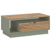 COUCHTISCH  Holzwerkstoff  - Salbeigrün/Eiche Artisan, Basics, Holzwerkstoff/Kunststoff (106/45,5/65cm) - Livetastic