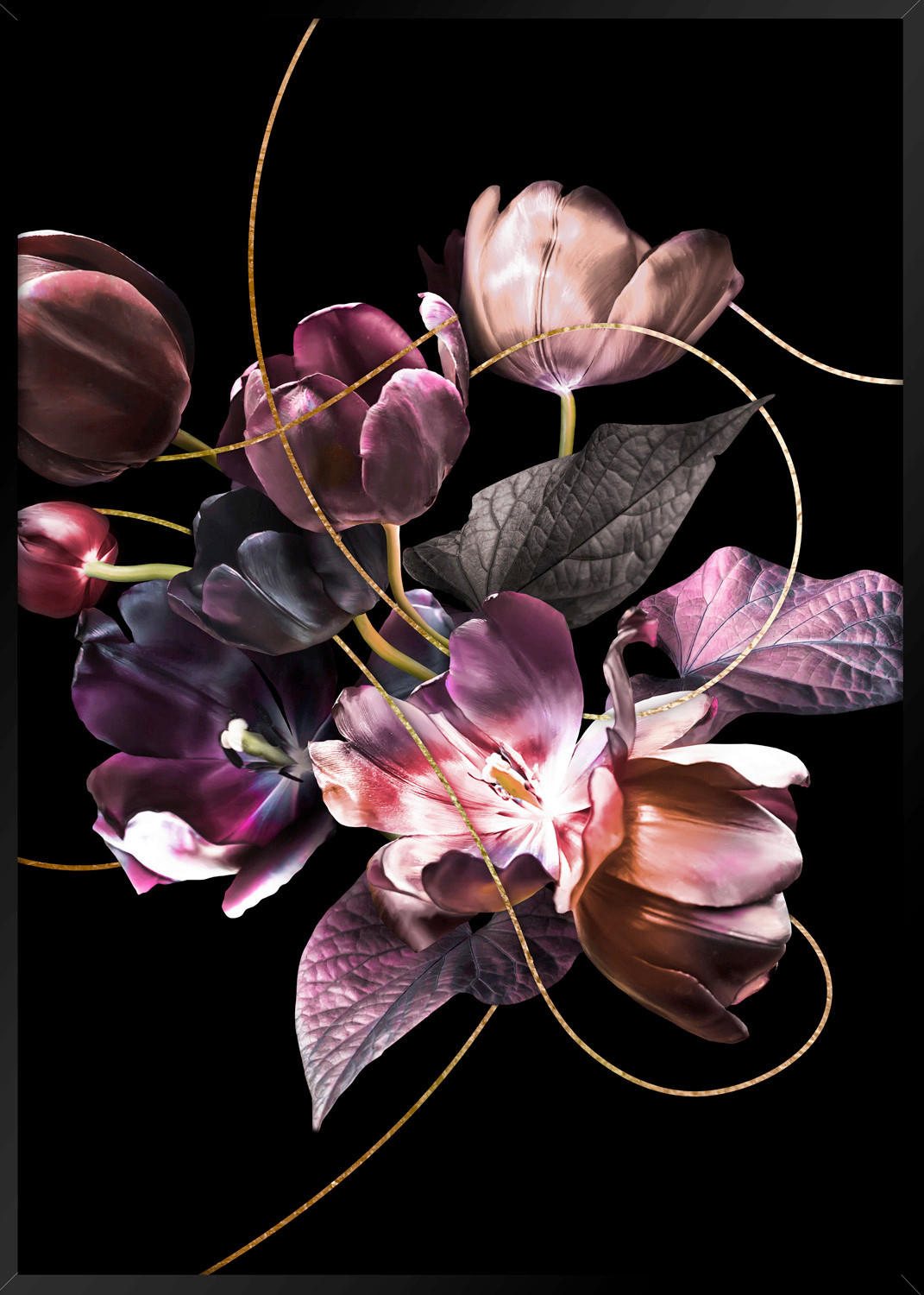 LEINWANDBILD Frauen 50/70 cm  - Violett/Schwarz, Trend, Papier/Holzwerkstoff (50/70cm) - Monee
