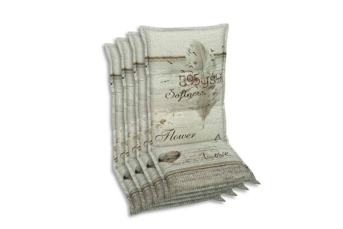 SESSELAUFLAGENSET in Beige Federn  - Beige, Basics, Textil (50/7/110cm)