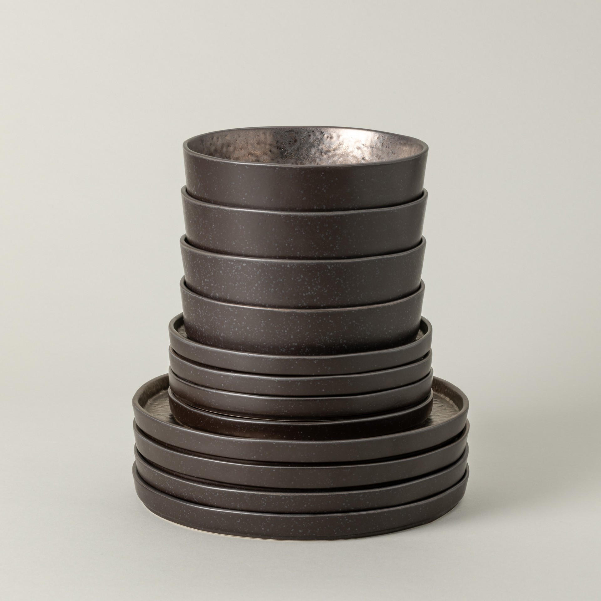 KOMBISERVICE Braun, Bronzefarben LAGOA 12-teilig 4 Personen  - Braun/Bronzefarben, Basics, Keramik - Costa Nova