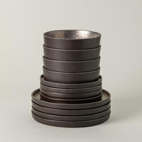 KOMBISERVICE Braun, Bronzefarben LAGOA 12-teilig 4 Personen  - Braun/Bronzefarben, Basics, Keramik - Costa Nova