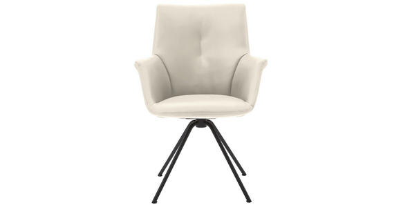 ARMLEHNSTUHL  Beinauswahl, Lederauswahl, Typenauswahl, Sitzfläche 360° drehbar  Echtleder  - Schwarz/Naturfarben, Design, Leder/Metall (60/90/61cm) - Dieter Knoll