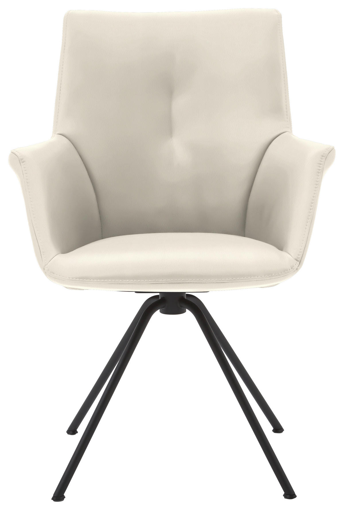 ARMLEHNSTUHL Stahl Echtleder pigmentiert  - Schwarz/Naturfarben, Design, Leder/Metall (60/90/61cm) - Dieter Knoll