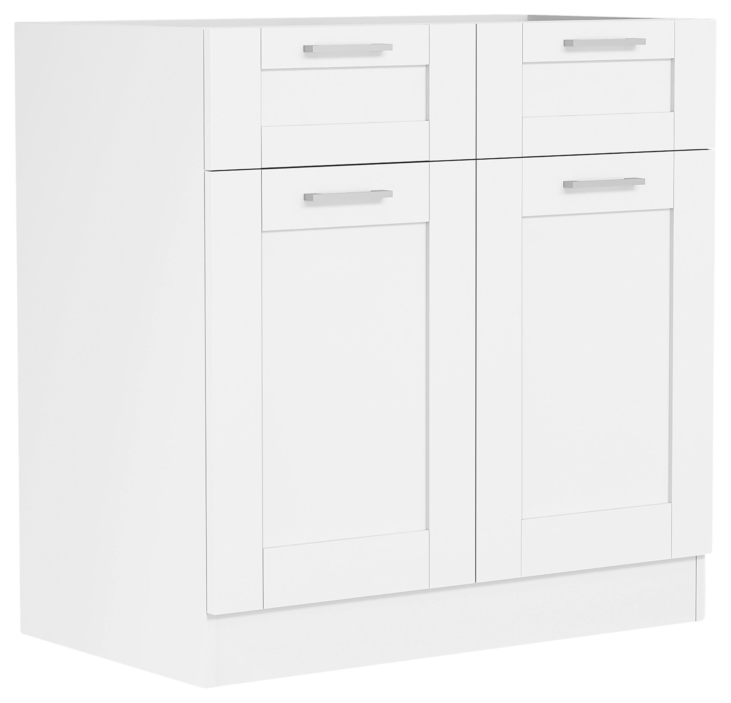 KÜCHENUNTERSCHRANK 80/82/46 cm  in Weiß  - Silberfarben/Weiß, Trend, Holzwerkstoff/Kunststoff (80/82/46cm) - MID.YOU