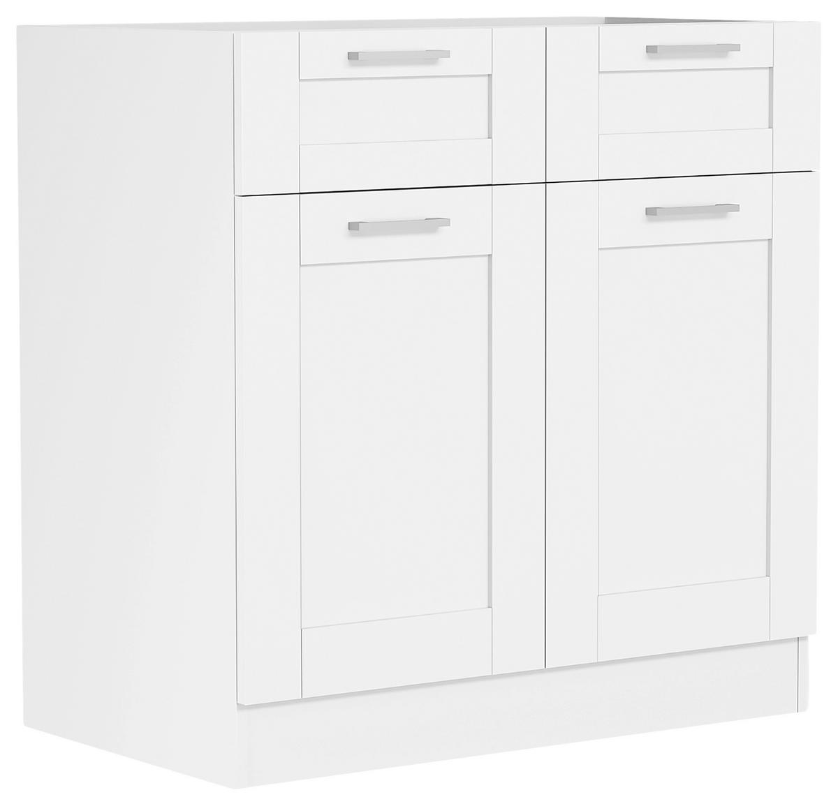 KÜCHENUNTERSCHRANK 80/82/46 cm  in Weiss  - Weiss/Silberfarben, Trend, Holzwerkstoff/Kunststoff (80/82/46cm) - MID.YOU