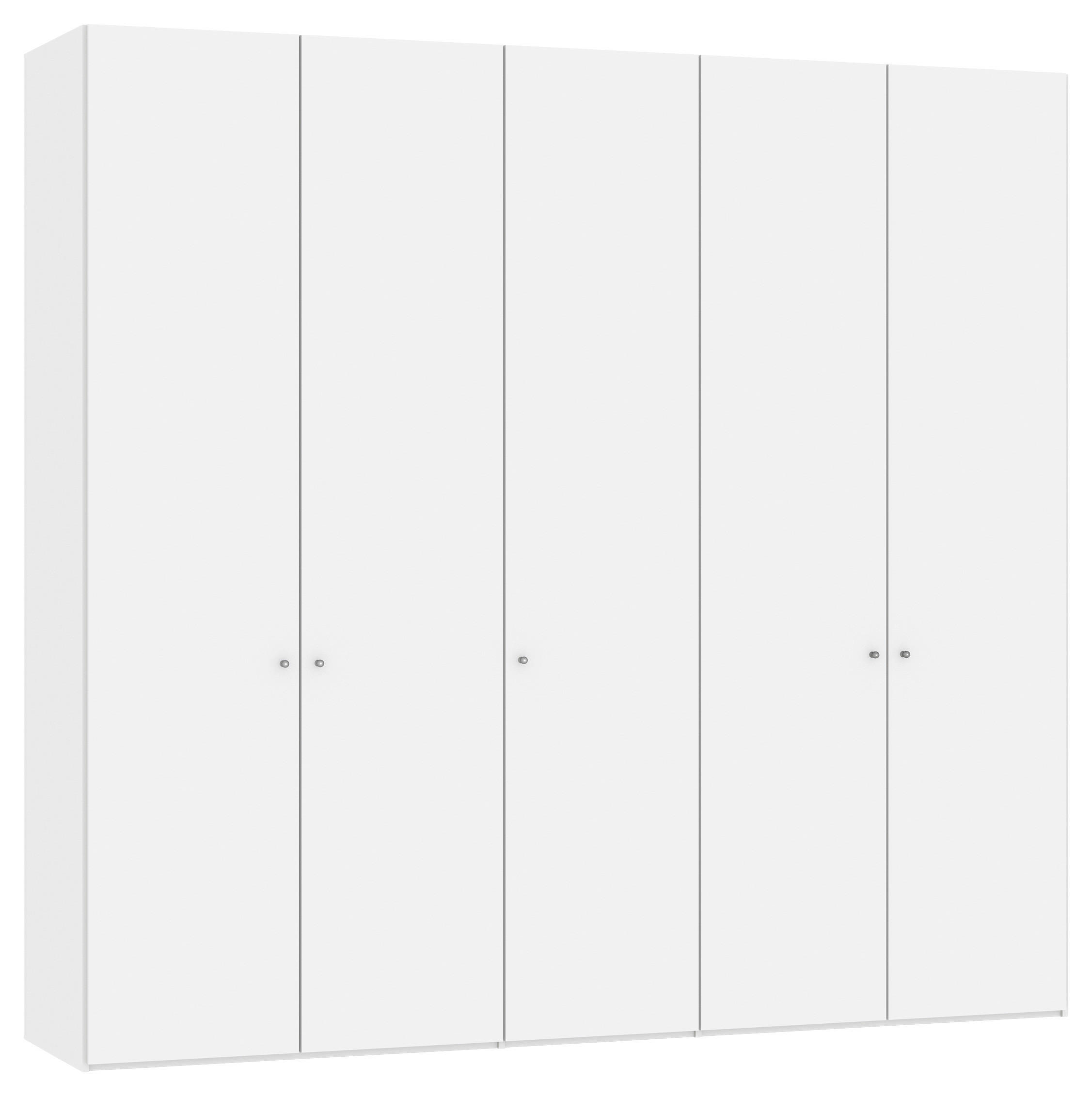 DREHTÜRENSCHRANK 253/236/59 cm 5-türig  - Silberfarben/Weiß, Design, Glas/Holzwerkstoff (253/236/59cm) - Jutzler