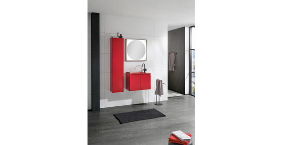 BADEZIMMER  in 70 cm  - Rot, Design, Glas/Holzwerkstoff (70cm) - Dieter Knoll