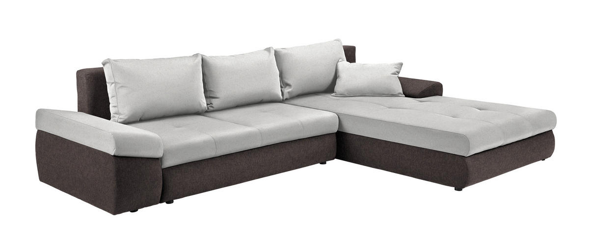 ECKSOFA in Webstoff Braun, Beige  313/215 cm  - Beige/Creme, Design, Kunststoff/Textil (313/215cm) - Carryhome