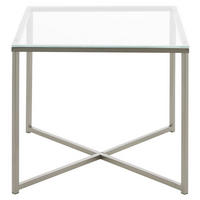 BEISTELLTISCH in Metall, Glas 50/50/45 cm  - Klar/Chromfarben, Basics, Glas/Metall (50/50/45cm) - MID.YOU