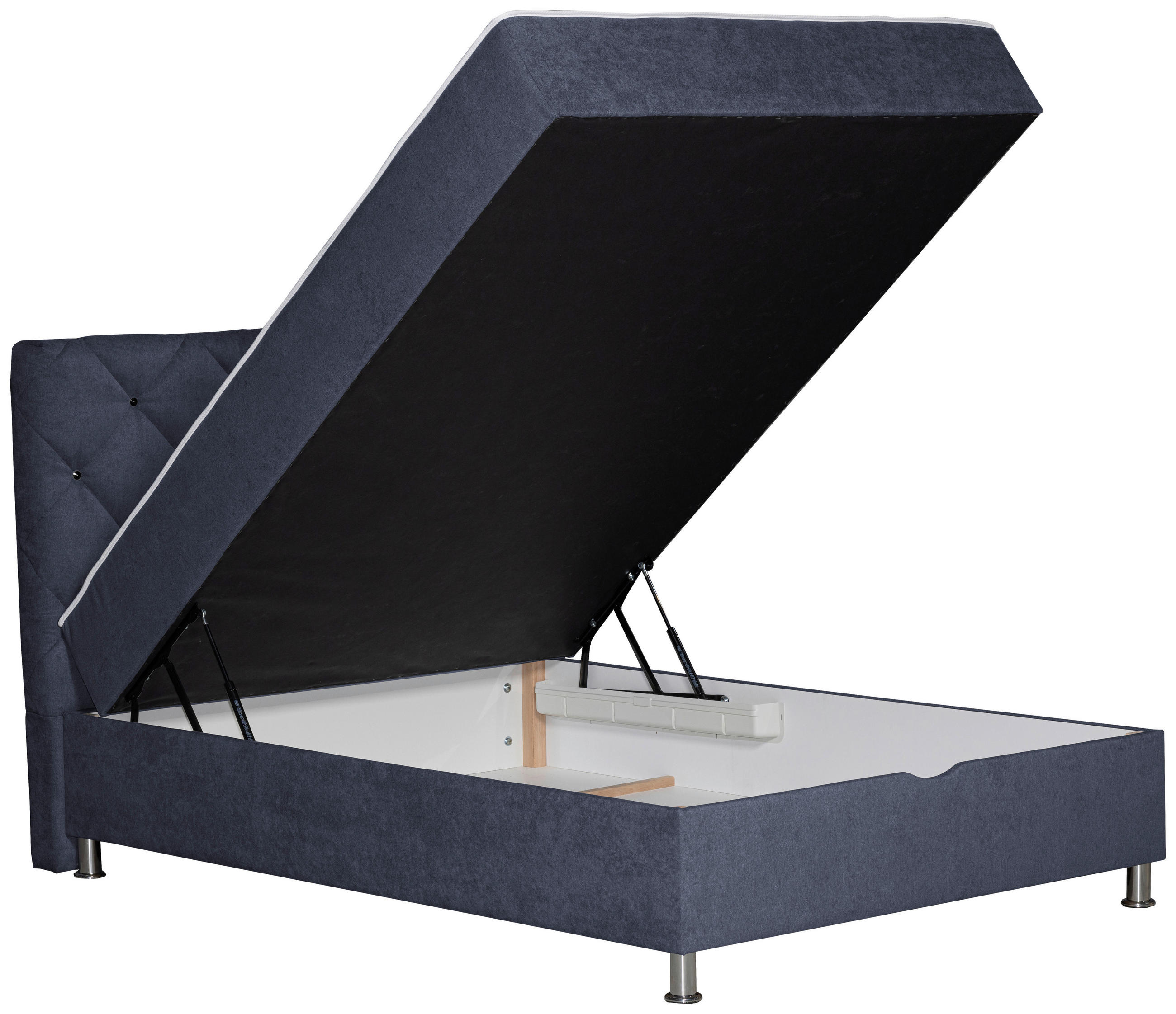 BOXBETT 120/200 cm  in Anthrazit  - Chromfarben/Anthrazit, Design, Kunststoff/Textil (120/200cm) - Boxxx