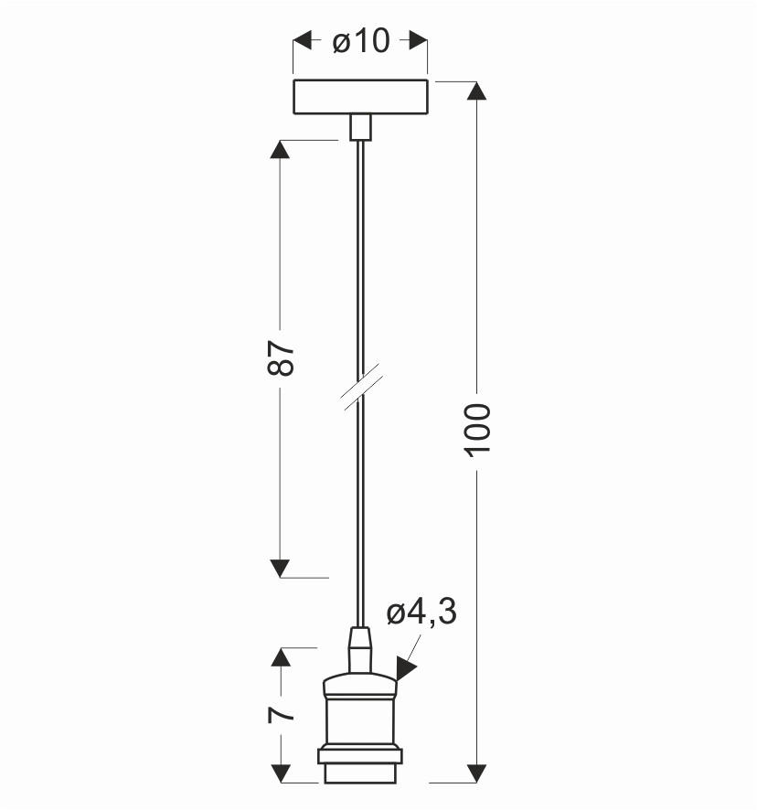 HÄNGELEUCHTE 10/10/100 cm   - Basics, Metall (10/10/100cm)