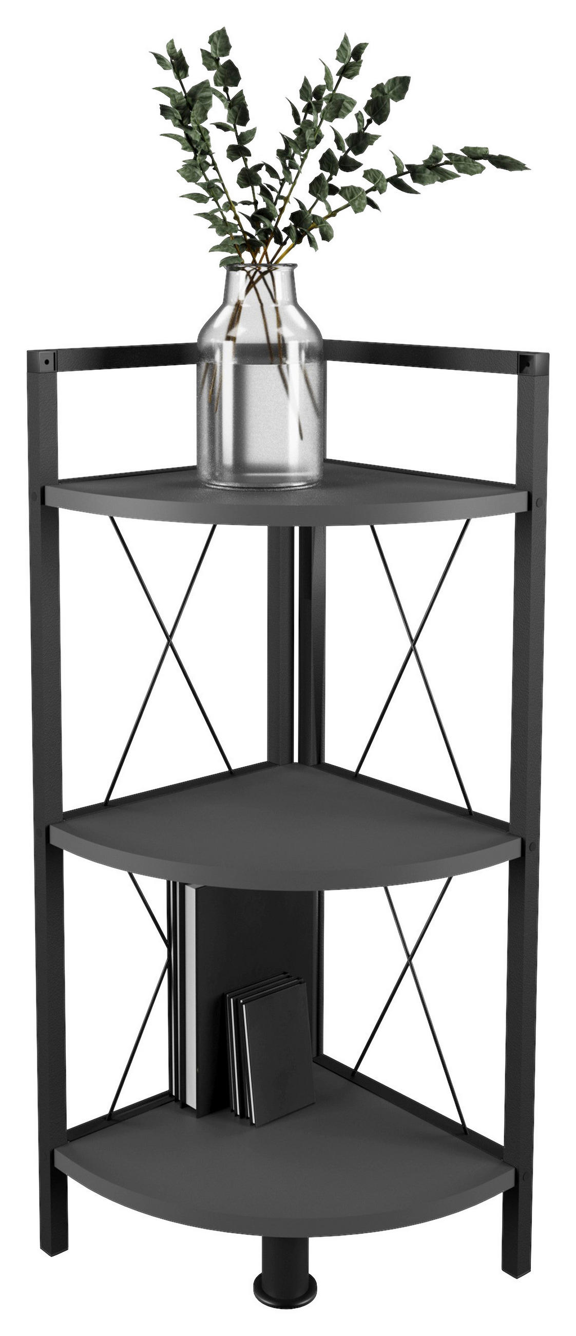 HÖRNHYLLA i 34/87/34 cm antracit, svart  - svart/antracit, Design, metall/trämaterial (34/87/34cm) - MID.YOU