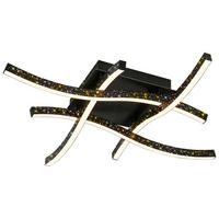 LED-DECKENLEUCHTE Rey 64,5/64,5/10 cm  - Schwarz, Design, Kunststoff/Metall (64,5/64,5/10cm)