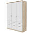 KLEIDERSCHRANK in Weiß, Eichefarben - Eichefarben/Silberfarben, Basics, Holzwerkstoff/Kunststoff (136/197/54cm) - Carryhome KLEIDERSCHRANK in Weiß, Eichefarben - Eichefarben/Silberfarben, Basics, Holzwerkstoff/Kunststoff (136/197/54cm) - Carryhome