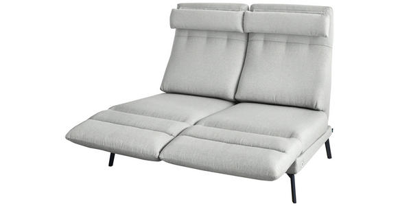 2-SITZER-SOFA in Flachgewebe Hellgrau  - Hellgrau/Schwarz, Design, Textil/Metall (178-226/83-113/96-177cm) - Dieter Knoll