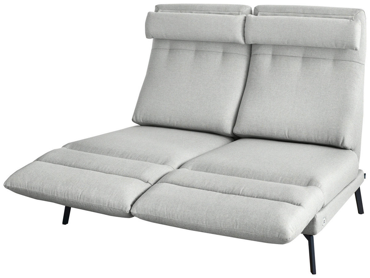 2-SITZER-SOFA Flachgewebe Hellgrau  - Hellgrau/Schwarz, Design, Textil/Metall (178-226/83-113/96-177cm) - Dieter Knoll
