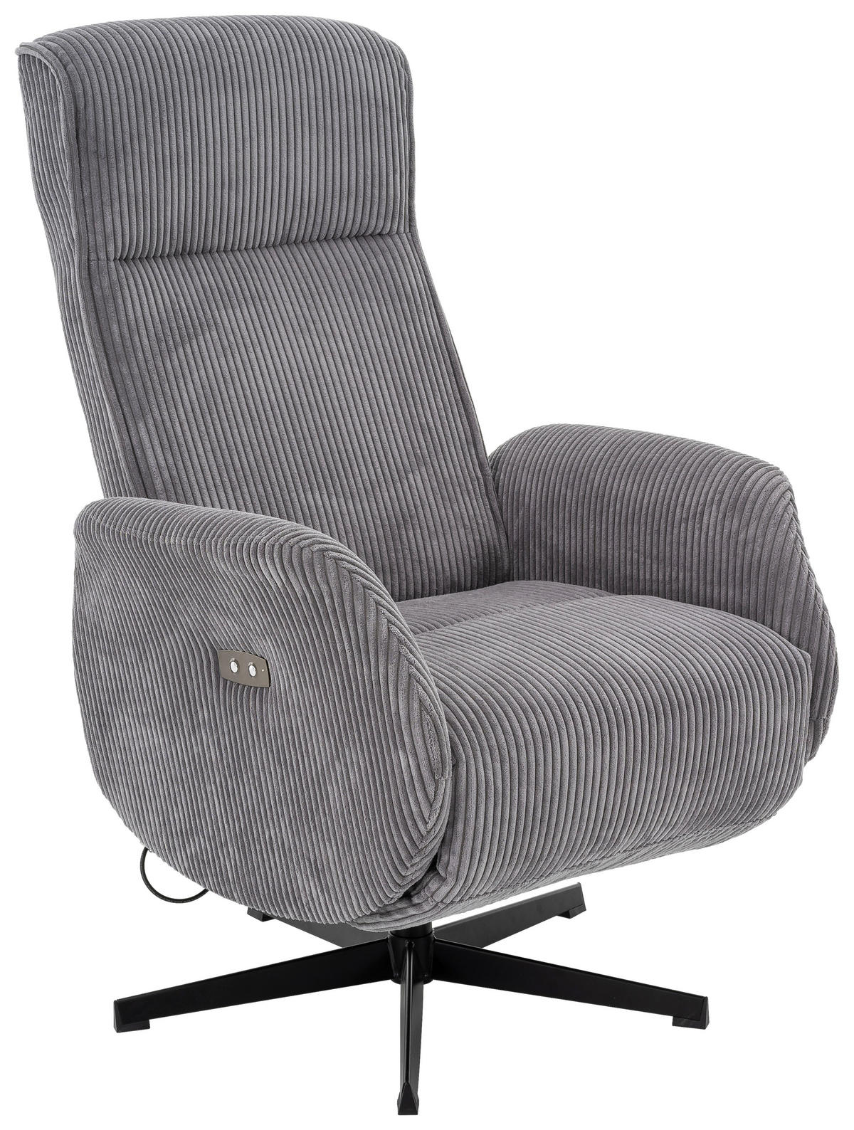 RELAXSESSEL in Metall, Textil Grau, Schwarz  - Schwarz/Grau, Trend, Textil/Metall (73/111-77/82-160cm) - Xora