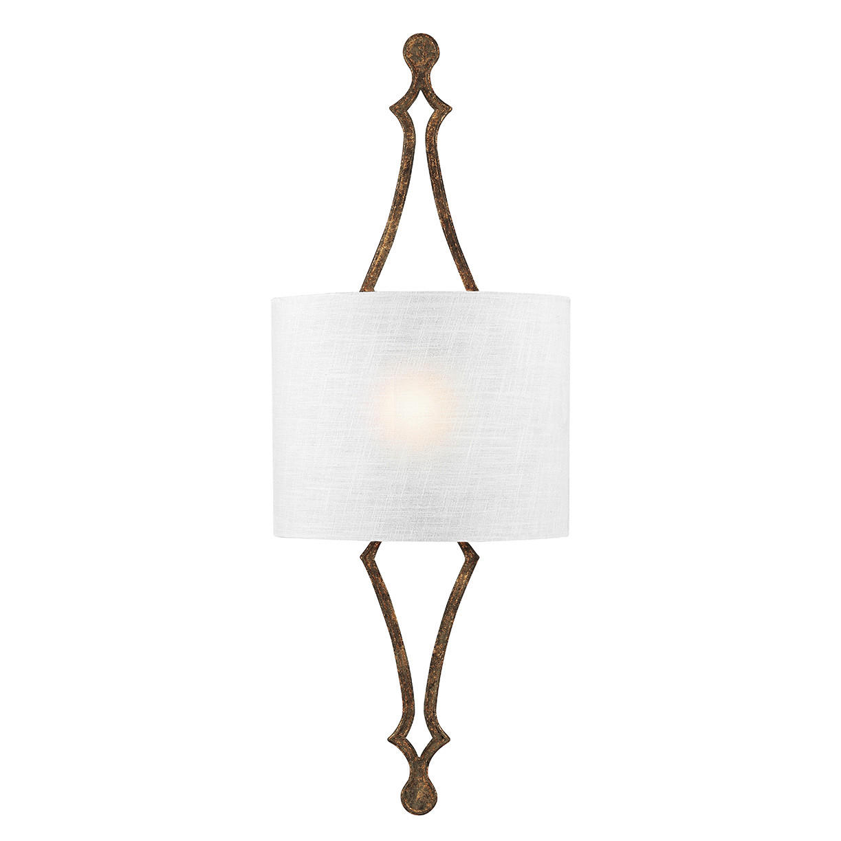 VÄGGLAMPA Tilling 1 29.2/77.8/11.7 cm   - vit/guldfärgad, Klassisk, metall/textil (29.2/77.8/11.7cm) - Elstead Lighting