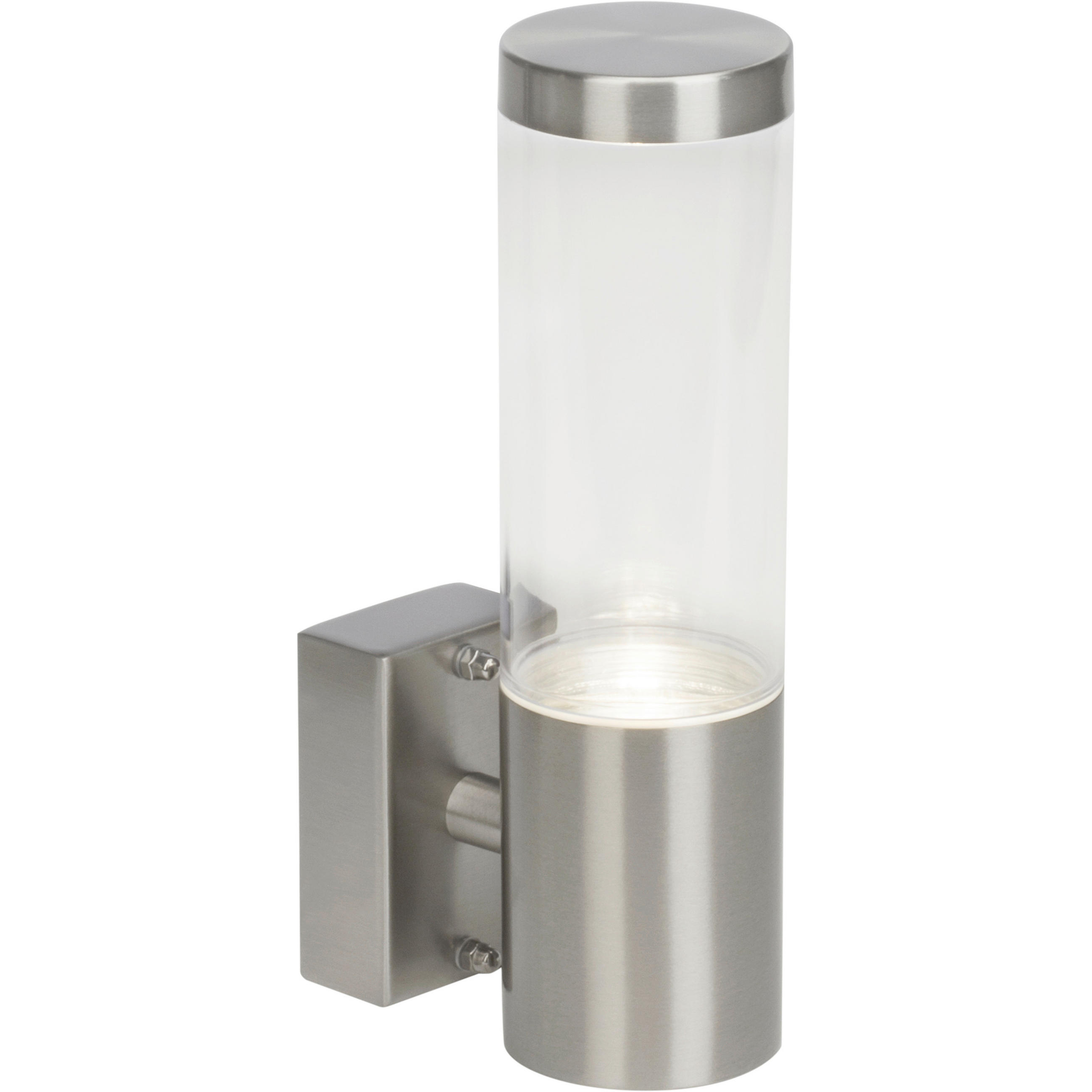 LED-AUßENLEUCHTE 6/22/11 cm   - Klar/Edelstahlfarben, Design, Kunststoff/Metall (6/22/11cm) - Brilliant