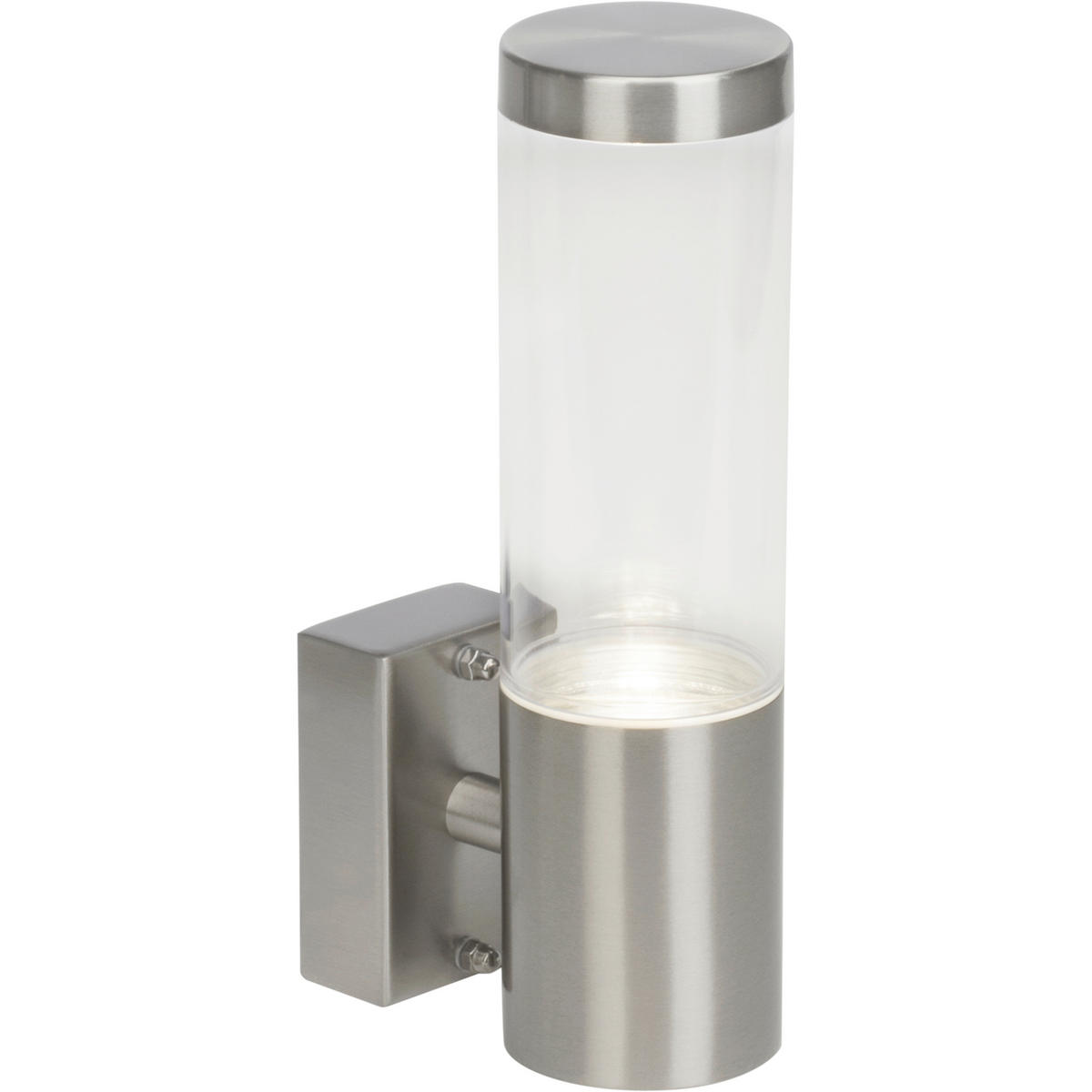 LED-AUßENLEUCHTE 6/22/11 cm   - Klar/Edelstahlfarben, Design, Kunststoff/Metall (6/22/11cm) - Brilliant
